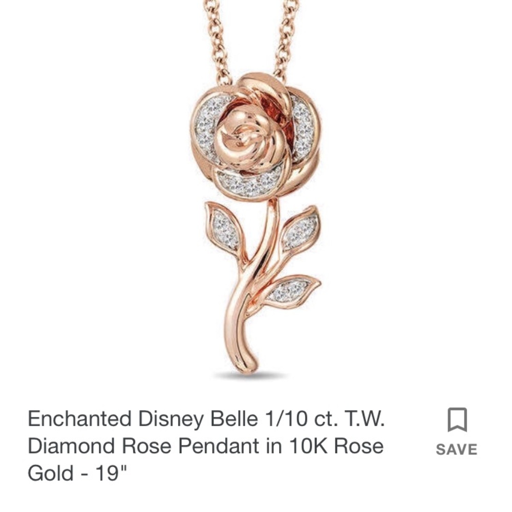 Enchanted Belle Diamond Rose Pendant 10K Rose Gold